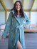 Халат женский махровый "Vien" Eco Cotton с капюшоном aquamarine  46 (M)