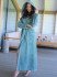 Халат женский махровый "Vien" Eco Cotton с капюшоном aquamarine  46 (M)