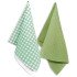 Комплект кухонных полотенец 2 шт "Гранд Стиль" клетка зеленая 35*60 см