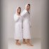 Халат вафельный  Дубки с капюшоном, белый 50-52 (XL/2XL)