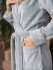 Халат женский велюровый "Vien" Lady с капюшоном grey 52 (2XL)